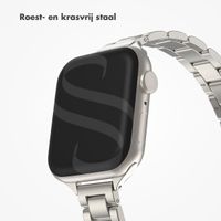 Selencia Slim Steel schakelbandje Apple Watch Series 1 t/m 9 / SE (38/40/41 mm) | Series 10 / 11 (42 mm) - Sterrenlicht
