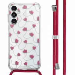 imoshion Design hoesje met koord Samsung Galaxy A16 - Dusty Rose Connected Hearts