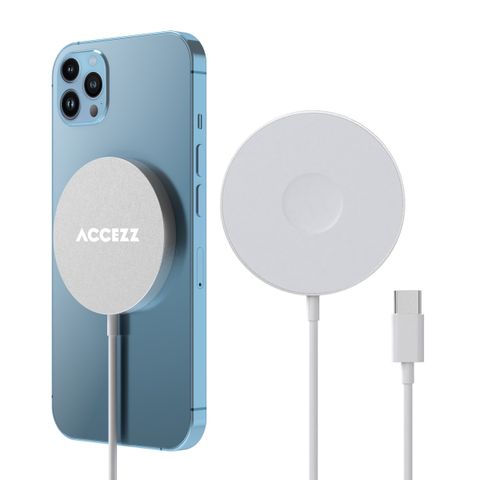 Accezz Wireless Charger USB-C | MagSafe en draadloze oplader - 1 meter - Wit