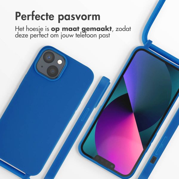 imoshion Siliconen hoesje met koord iPhone 14 - Blauw