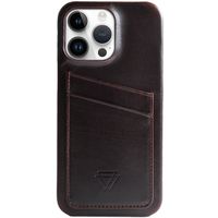 Wachikopa Full Wrap C.C. Backcover met 2 pashouders iPhone 14 Pro - Dark Brown