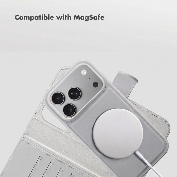Accezz Edge detachable Bookcase with MagSafe Apple iPhone 18 Pro / 17 Pro - Grey