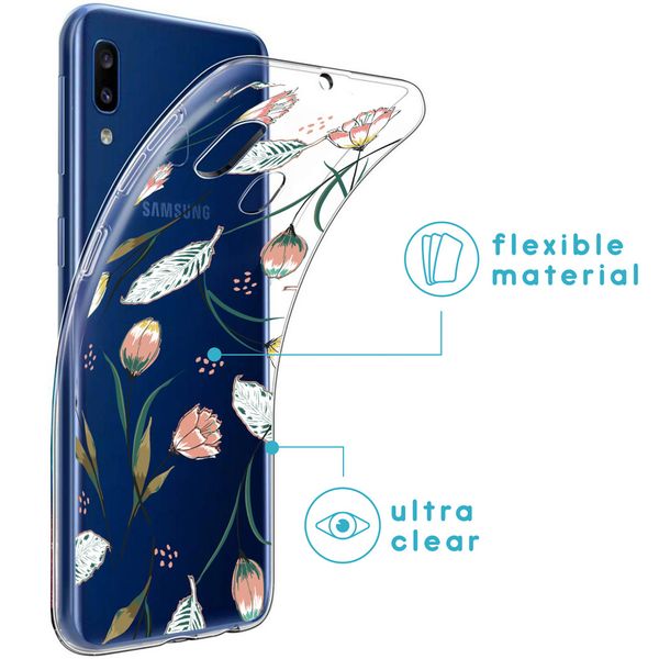 imoshion Design hoesje Samsung Galaxy A20e - Bloem - Roze / Groen