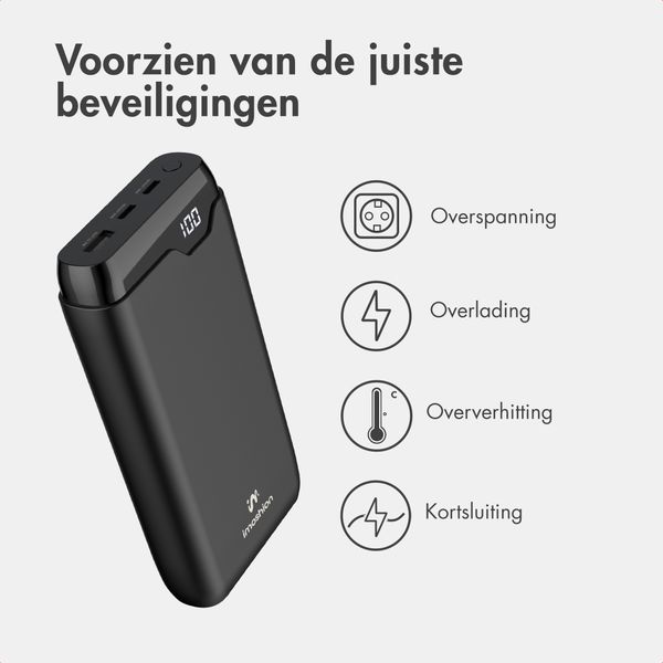 imoshion Powerbank 27.000 mAh - Quick Charge en Power Delivery - Zwart