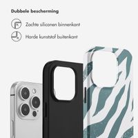 Selencia Vivid Tough Backcover iPhone 14 Pro - Colorful Zebra Pine Blue