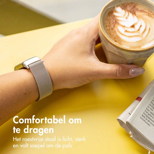 imoshion Milanees magnetisch bandje Fitbit Charge 5 - Maat S - Starlight