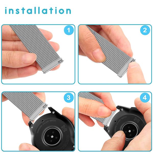 imoshion Milanees magnetisch bandje Samsung Galaxy Watch 4 / 5 / 6 / 7 / FE (20 mm) - Zilver