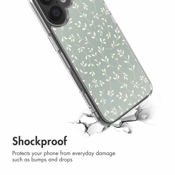 imoshion Design hoesje Apple iPhone 16 - Smoke Green Flowers