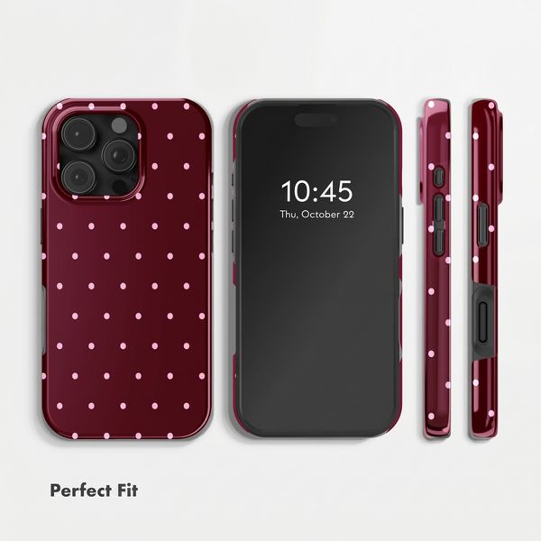 Selencia Vivid Back Cover Apple iPhone 16 Pro - Happy Dots Burgundy