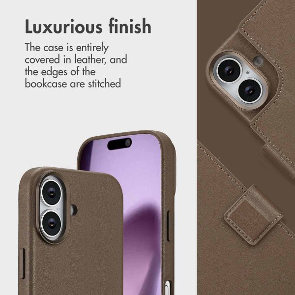 Accezz 2-in-1 Leather Bookcase with MagSafe Apple iPhone 17 - Coffee Brown