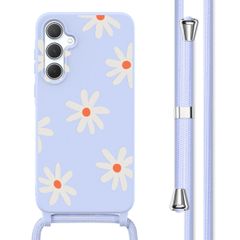 imoshion Siliconen design hoesje met koord Samsung Galaxy A35 - Lila Flower Distance