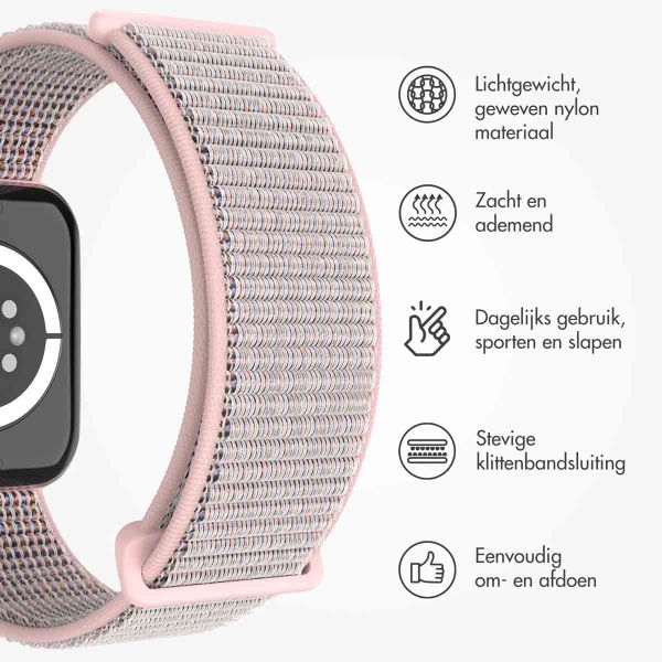 imoshion Nylon bandje Apple Watch Series 1 t/m 11 / SE / Ultra (44/45/46/49 mm) - Sand Pink
