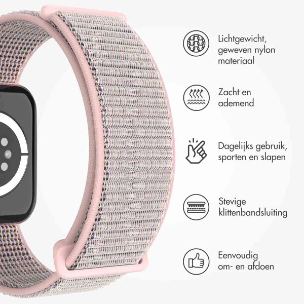 imoshion Nylon⁺ bandje Apple Watch Series 1 t/m 10 / SE / Ultra (2) (44/45/46/49 mm) - Pink Sand