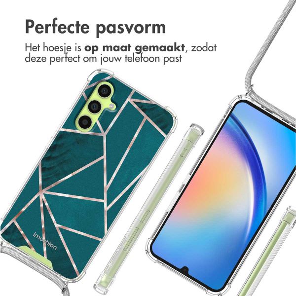 imoshion Design hoesje met koord Samsung Galaxy A34 (5G) - Petrol Green Graphic