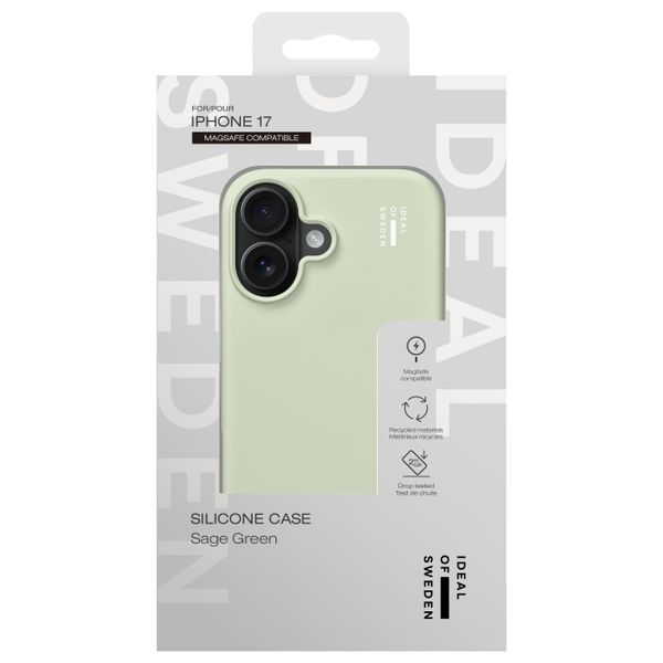 iDeal of Sweden Silicone Case met MagSafe Apple iPhone 17 - Sage Green