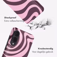 Selencia Vivid Backcover Samsung Galaxy S25 Edge - Wavy Swirl Pink Plum
