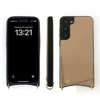 Dutchies Backcover met pashouder Samsung Galaxy S24 Ultra - Telefoonkoord niet inbegrepen - Beige