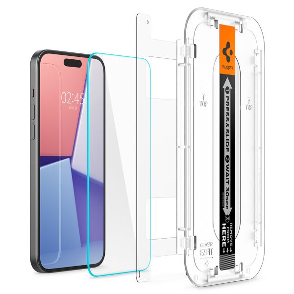 Spigen GLAStR EZ Fit Screenprotector + Applicator iPhone 16 Plus / 15 Plus