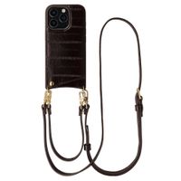 Selencia Nova Real Leather Back Cover with Card Holder Apple iPhone 16 Pro - Dark Chocolate