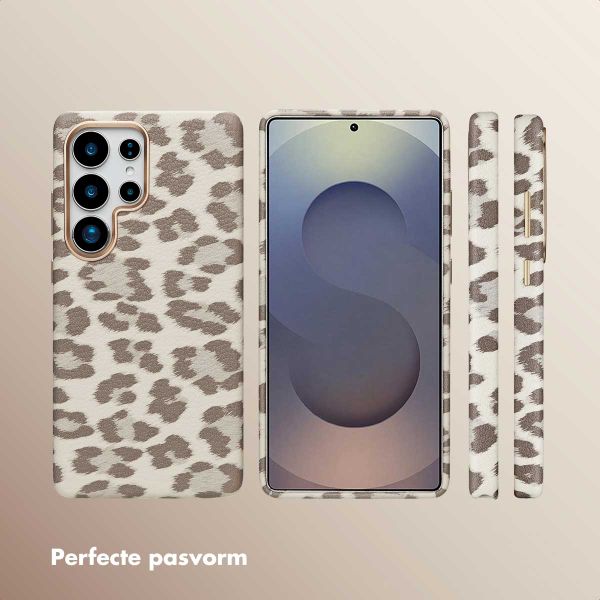 Selencia Sabi Backcover Panterprint met MagSafe Samsung Galaxy S25 Ultra - Soft Ivory
