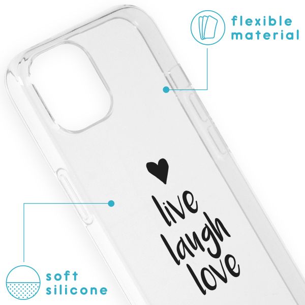 imoshion Design hoesje iPhone 13 - Live Laugh Love - Zwart