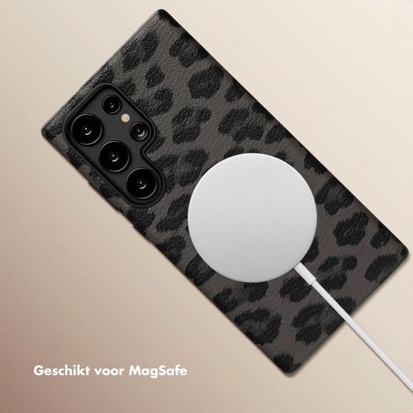 Selencia Sabi Backcover Panterprint met MagSafe Samsung Galaxy S24 Ultra - Midnight Black