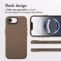Accezz MagSafe Leather Backcover Apple iPhone 16e - Coffee Brown