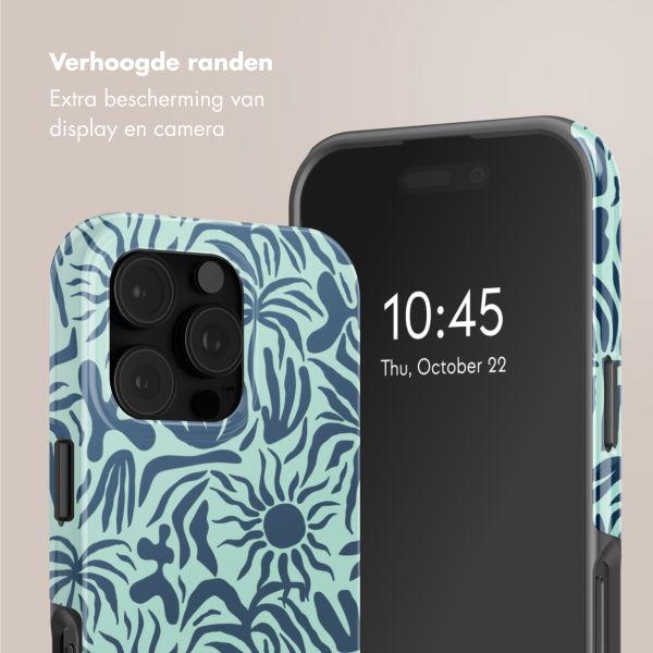 Selencia Vivid Tough Backcover met MagSafe Apple iPhone 16 Pro - Tropical Vibes Light Blue