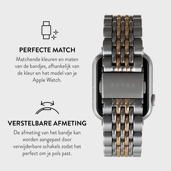 Burga Stalen bandje Apple Watch | 38/40/41/42 mm - Platinum Gold