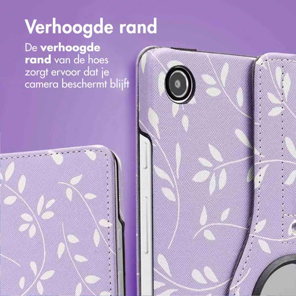 imoshion 360° Draaibare Design Bookcase Samsung Galaxy Tab A9 Plus - Lavender Flowers