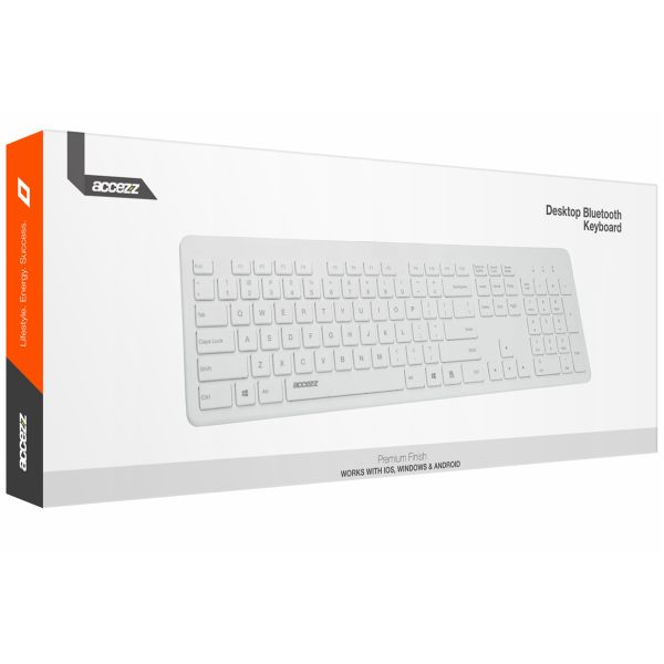 Accezz Premium Desktop QWERTY Bluetooth Keyboard - Wit