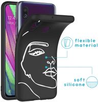 imoshion Design hoesje Samsung Galaxy A40 - Abstract Gezicht - Wit