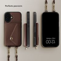 Selencia Sera Telefoonhoes met Koord en Envelop Pashouder Apple iPhone 16 - Chocolate Brown
