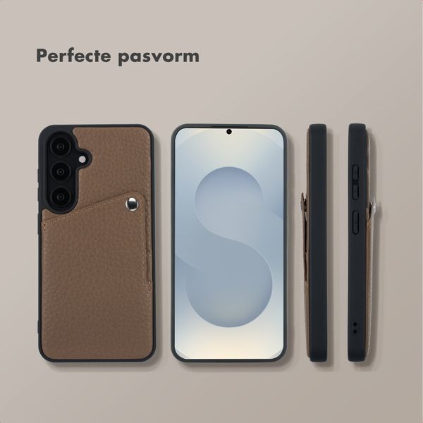 Selencia Riva Backcover met Pashouder Samsung Galaxy S25 / S24 - Mocha Brown