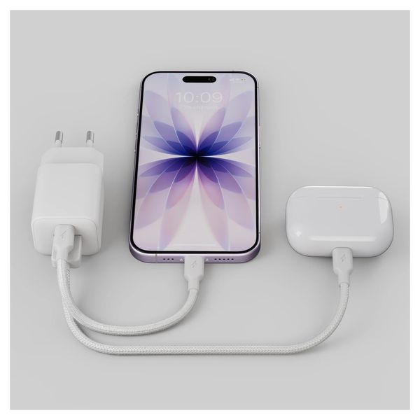 Zens Compact Oplader USB-C / USB-A 30W - Power Adapter - Wit