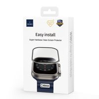 WiWu Easy install gehard glazen screenprotector met rand Apple Watch Series 4-6 / SE - 44 mm - Zilver