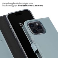 Selencia Echt Lederen Bookcase iPhone 16 Pro - Air Blue