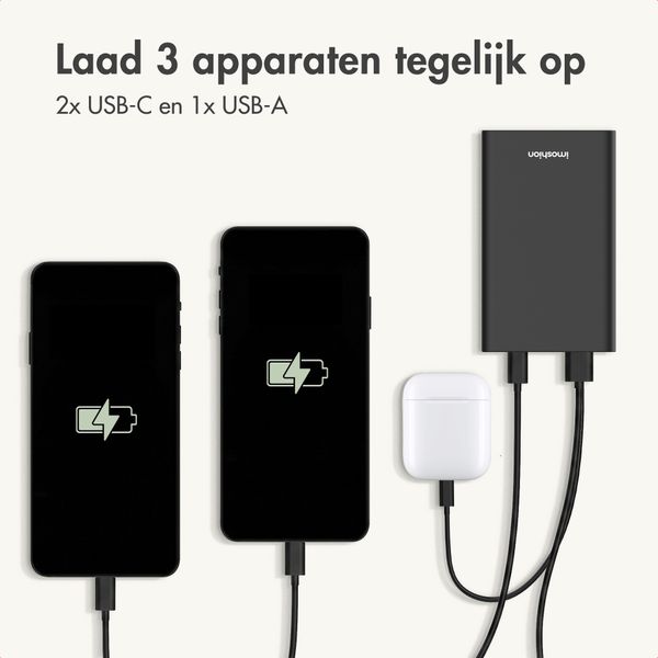 imoshion Ultra Series Aluminium Powerbank 20.000 mAh - Quick Charge en Power Delivery - Zwart