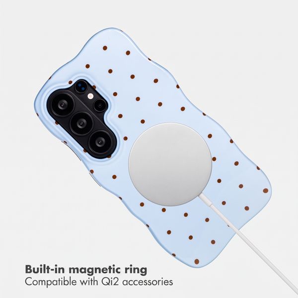 Selencia Vivid Wavy Back Cover with MagSafe Samsung Galaxy S26 Ultra - Happy Dots Digital Sky
