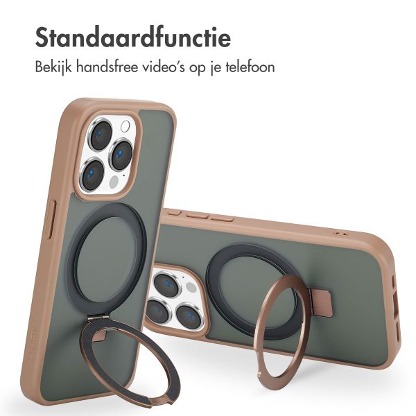 Accezz Ring Stand Backcover met MagSafe iPhone 15 Pro - Brown