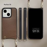 Selencia Nova Phone Case with Cord and Card Holder Apple iPhone 15 - Mocha Brown