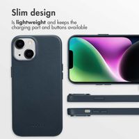 Accezz Leather Back Cover with MagSafe Apple iPhone 14 - Nightfall Blue