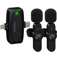 imoshion Duo Pack Mini microfoon voor telefoon - Dasspeld microfoon - Draadloos - AUX / 3,5 mm / Lightning / USB-C