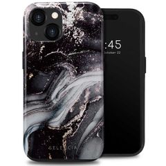 Selencia Vivid Backcover iPhone 15  - Chic Marble Black