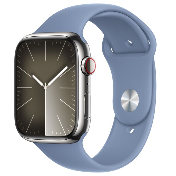 Apple Sport Band Apple Watch Series 1 t/m 10 / SE / Ultra (2) (44/45/46/49 mm) - Maat M/L - Winter Blue