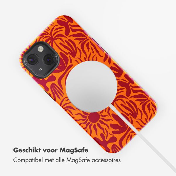 Selencia Vivid Tough Backcover met MagSafe iPhone 13 - Tropical Vibes Apricot