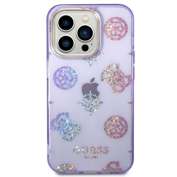 Guess Peony Glitter Backcover Apple iPhone 14 Pro - Lila