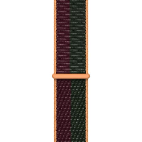 Apple Sport Loop Band Apple Watch Series 1 t/m 9 / SE (38/40/41 mm) | Series 10 (42 mm) - Dark Cherry/Forest Green