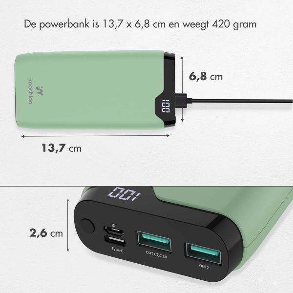 imoshion Powerbank 20.000 mAh - Quick Charge en Power Delivery - Groen