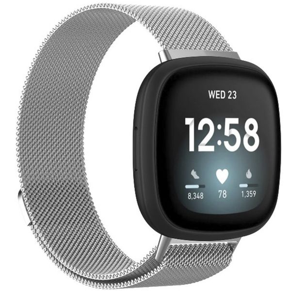imoshion Milanees magnetisch bandje Fitbit Versa 4/ 3 / Sense (2) - Zilver